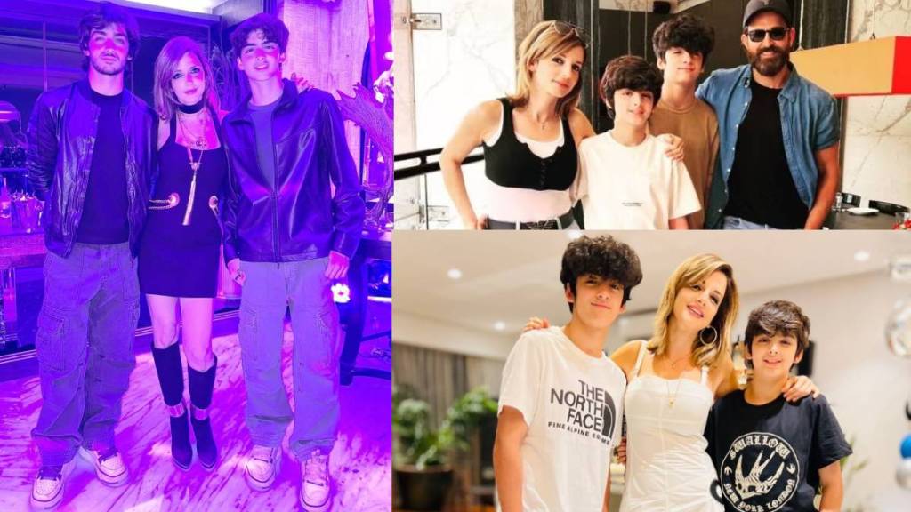 sussane khan share photo of son hridaan and hrehaan