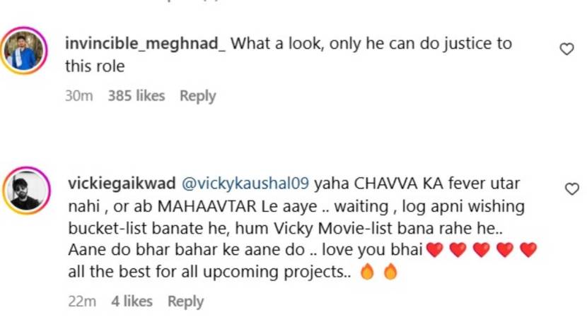 vicky kaushal fans commented on mahaavtar movie poster