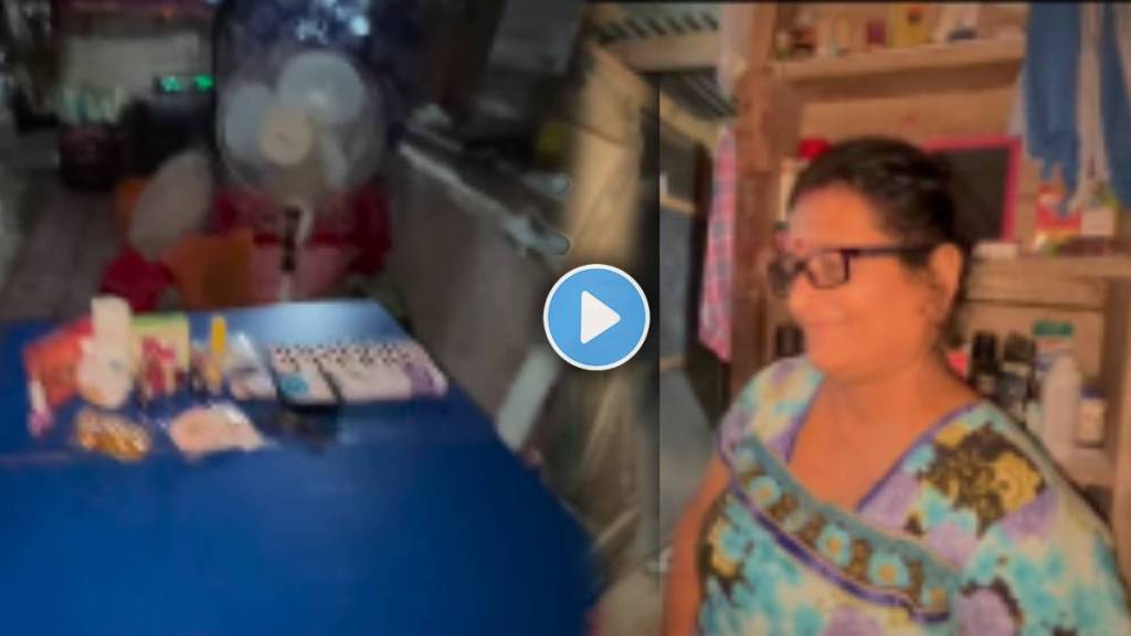 woman receiving a whole set of Diwali gifts from her husband