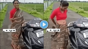 Young woman removing saree on road video viral on social media