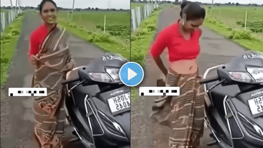 Young woman removing saree on road video viral on social media