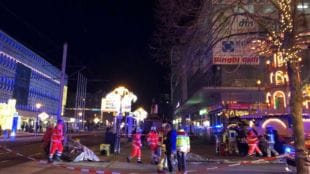 Image of emergency responders at the scene of the attack in Magdeburg, Germany