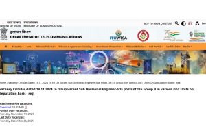 DoT recruitment 2024 Apply for Sub Divisional engineer salary up to Rs 151100