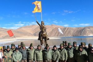 SHRI CHHATRAPATI SHIVAJI MAHARAJ STATUE AT PANGONG TSO, LADAKH