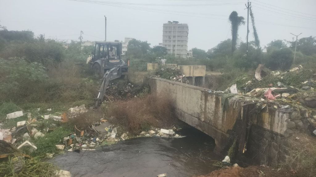 Nashik Left Bank Canal blocked Garbage causes obstructions in transportation