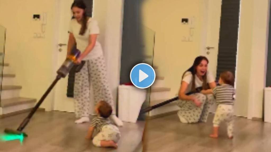 Mother accidentally captured her baby first steps