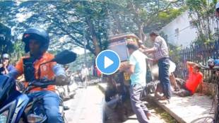 Shocking video in Mysore Man Driving A Rickshaw On The Footpath Lost Control And Caused An Accident video goes viral