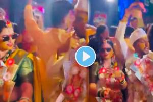 Groom bride dance video on lal lal honthon pe song video goes viral on social media