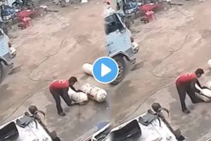 Shocking video a big accident happened while opening the nut of the oxygen cylinder you will be surprised to see it