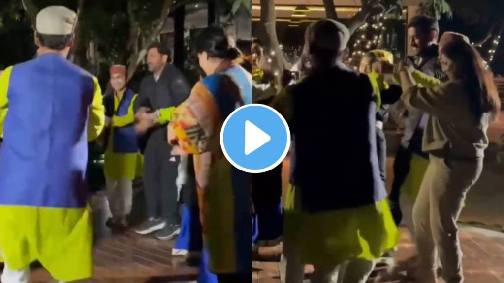 MS Dhoni And Sakshi Join Folk Dancers In Rishikesh; Groove To 'Gulabi Sharara' video viral