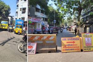 traffic servants Dombivli, concrete road work Dombivli,