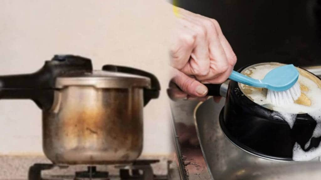 How to clean burnt cooker bottom