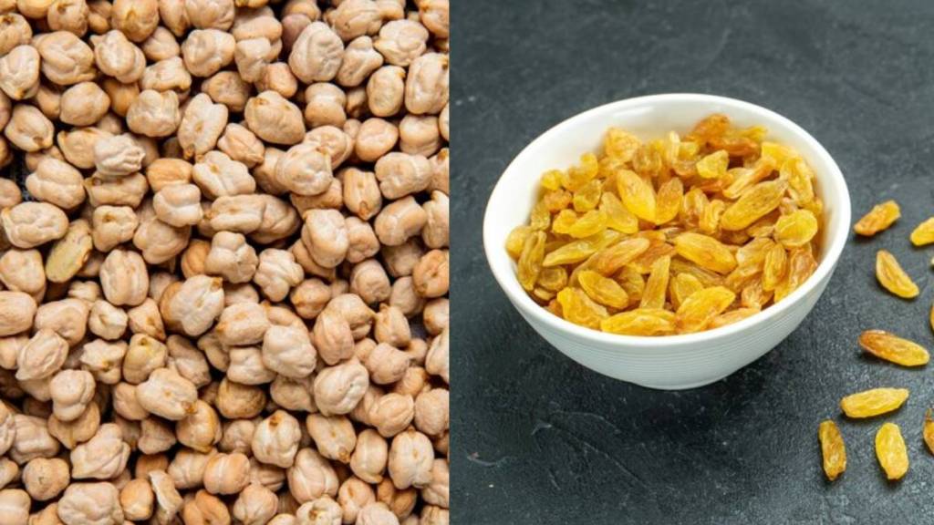 Roasted chana with kishmish benefits