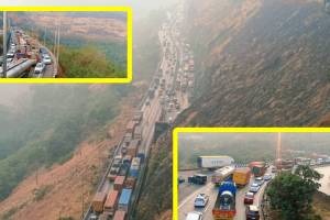 traffic jam at Khandala Ghat , traffic jam Mumbai Pune Expressway,