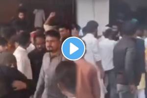 Guy went to marry for the second time without getting divorced first wife creates ruckus in marriage hall video goes viral