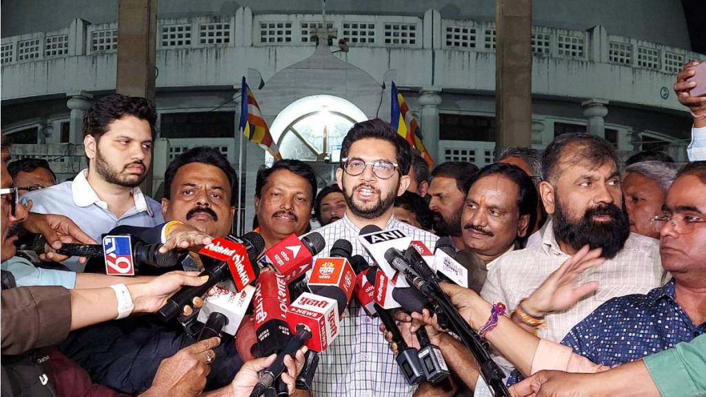 Aditya Thackeray visited Diksha Bhoomi with Shiv Sena MLAs after Amit Shahs Ambedkar statement controversy