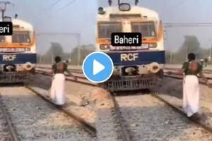 woman risked her life to make a reel on train track shocking video goes viral