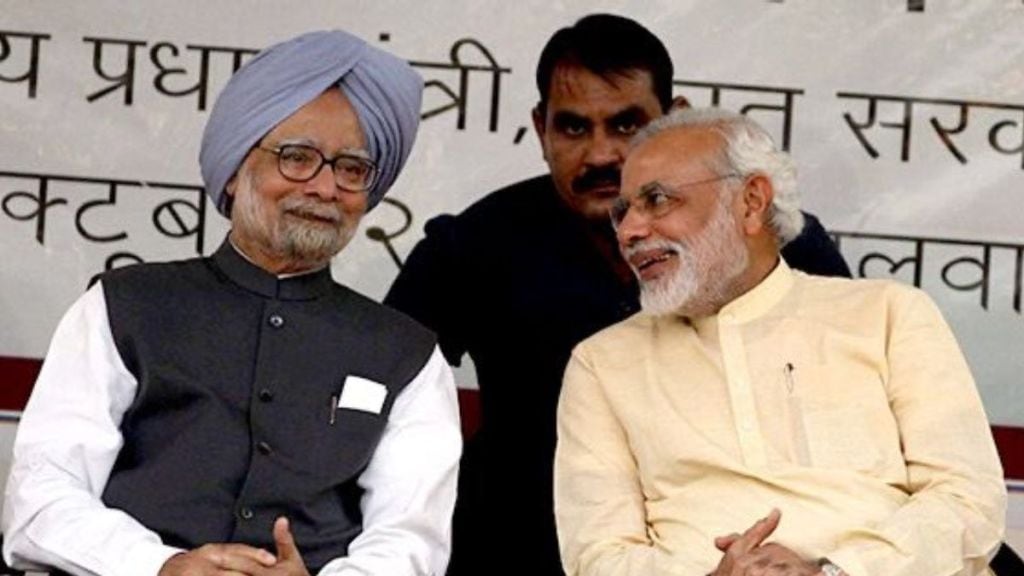 PM Narendra Modi and Manmohan singh