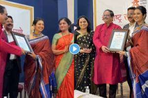 Marathi Actress Prajakta Mali was honored with the Sunitabai Smriti Literary Award as a poetess