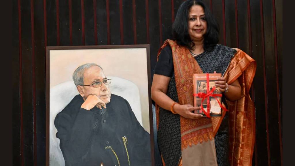 Sharmistha Mukherjee with her father Pranab Mukherjee