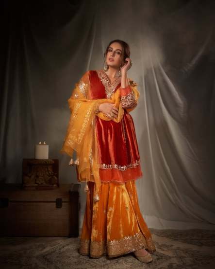 Bollywood actress Huma Qureshi shares traditional outfit on social media