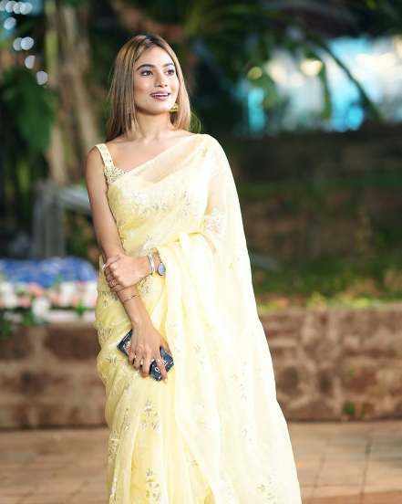 'Paaru' Fame Purva Shinde shares pictures in yellow saree for a wedding on social media