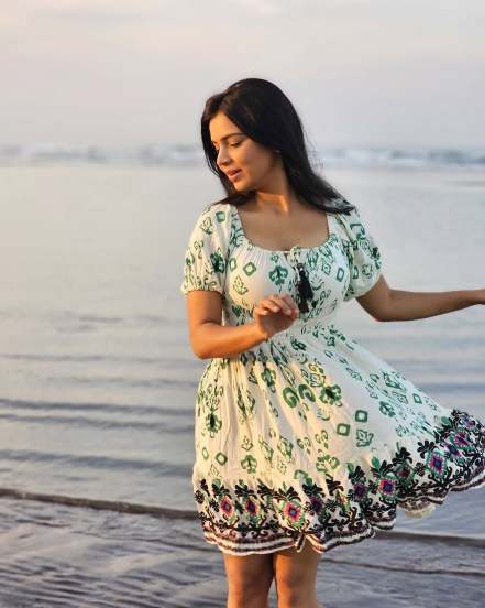 Shiva Fame Srushti Bhalekar Shares cute photos on social media in white frock in the background of nature