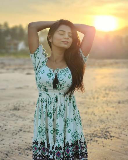 Shiva Fame Srushti Bhalekar Shares cute photos on social media in white frock in the background of nature