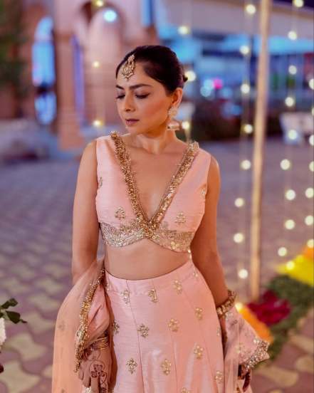 Marathi Actress Sonalee Kulkarni shares alluring pictures in lehenga on social media for cousin wedding