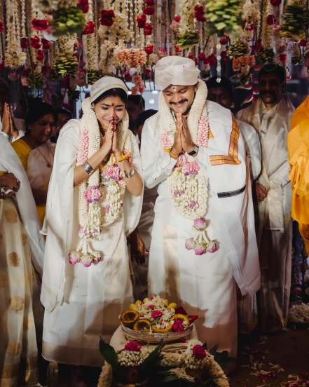 Sai Pallavi Senthamarai shares pictures of her outfits on the wedding of her sister Pooja Kannan on her sister third month wedding anniversary