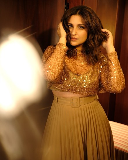 Parineeti Chopra shares golden outfit on social media