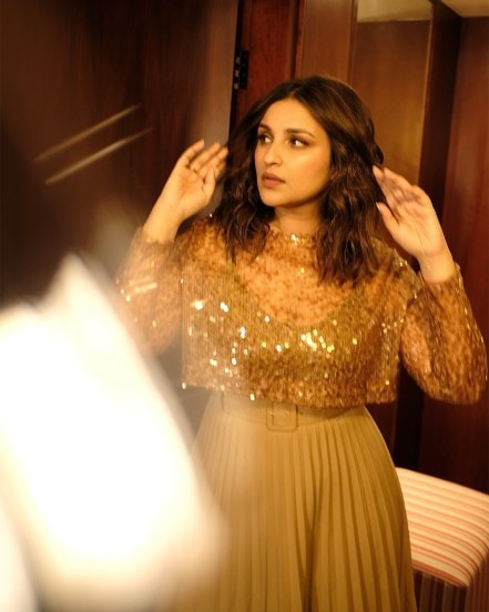 Parineeti Chopra shares golden outfit on social media