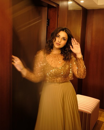 Parineeti Chopra shares golden outfit on social media