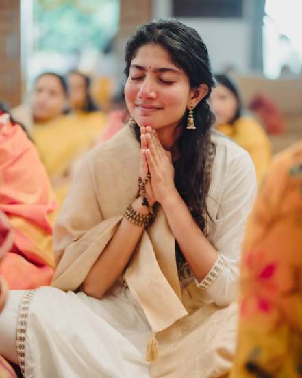 Sai Pallavi Senthamarai shares pictures of her outfits on the wedding of her sister Pooja Kannan on her sister third month wedding anniversary