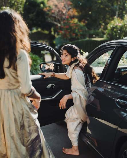 Sai Pallavi Senthamarai shares pictures of her outfits on the wedding of her sister Pooja Kannan on her sister third month wedding anniversary