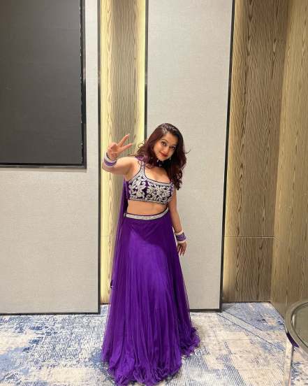 Manasi Naik Shares Hot pictures on social media in purple Lehenga