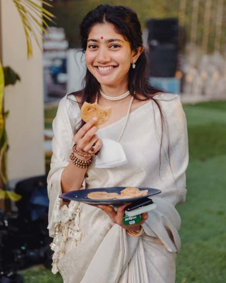 Sai Pallavi Senthamarai shares pictures of her outfits on the wedding of her sister Pooja Kannan on her sister third month wedding anniversary