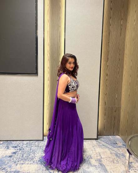 Manasi Naik Shares Hot pictures on social media in purple Lehenga