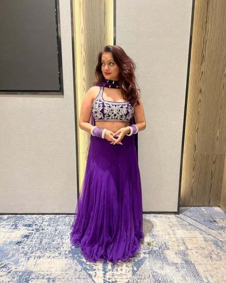 Manasi Naik Shares Hot pictures on social media in purple Lehenga