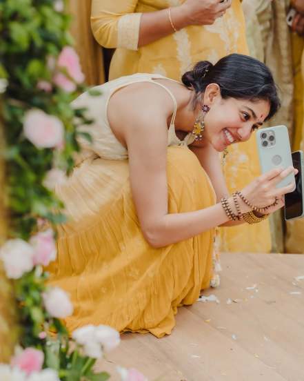 Sai Pallavi Senthamarai shares pictures of her outfits on the wedding of her sister Pooja Kannan on her sister third month wedding anniversary