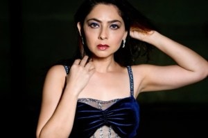 Sonalee Kulkarni Blue Dress Look