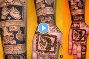 Woman describes Her sad Marriage Journey Through Unique Mehendi Design