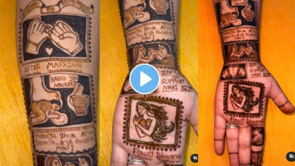 Woman describes Her sad Marriage Journey Through Unique Mehendi Design