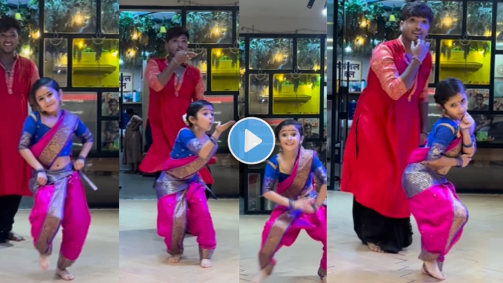 In the viral video the little girl has danced so amazingly she reminds Amruta Khanvilkar Dance in Vaje ki bara song