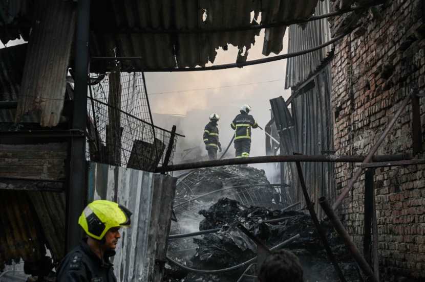 massive fire in mumbais sakinaka two scrap material godowns