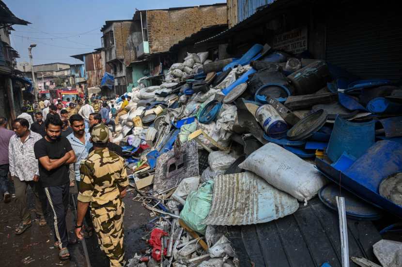 massive fire in mumbais sakinaka two scrap material godowns