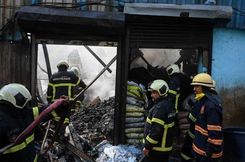 massive fire in mumbais sakinaka two scrap material godowns