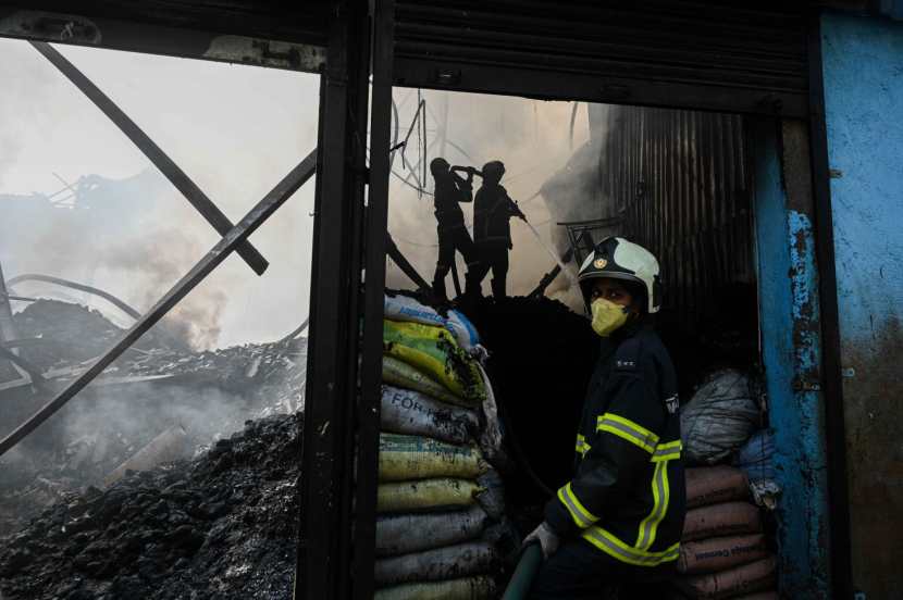 massive fire in mumbais sakinaka two scrap material godowns