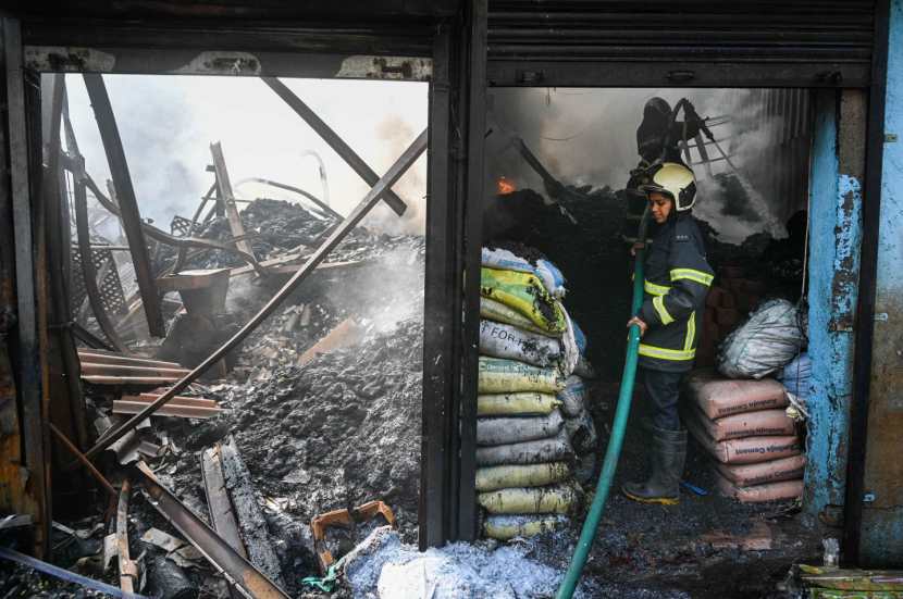 massive fire in mumbais sakinaka two scrap material godowns