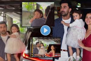 raha Kapoor cutest christmas wish to paparazzi and also gives flying kiss to all video viral